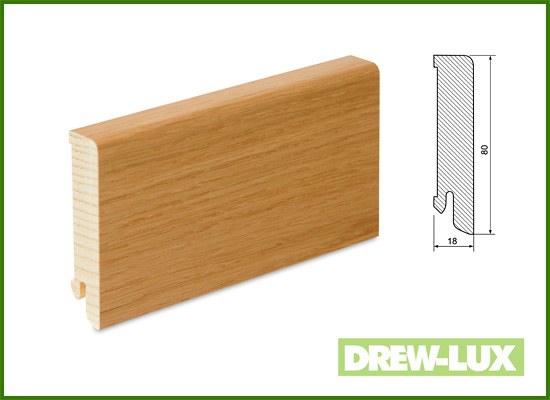 Skirting boards veneered wood veneer oak 8,0*1,8
